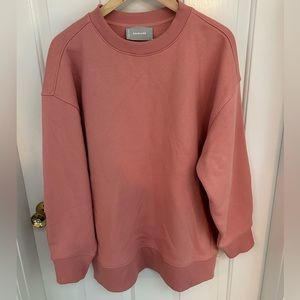 Everlane crew neck sweatshirt in rose size L NWT